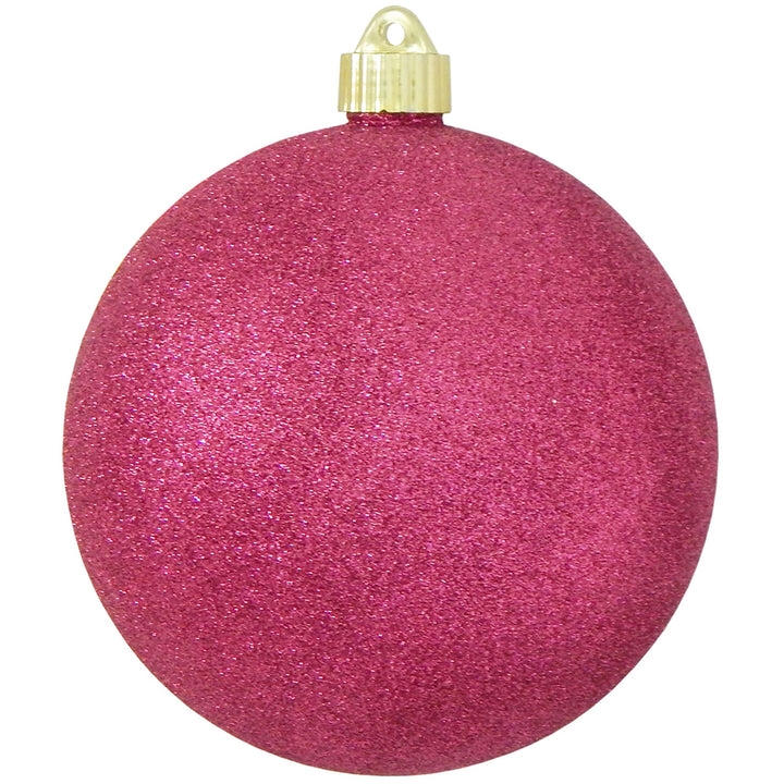 6" (150mm) Commercial Shatterproof Ball Ornament, Cabernet Glitter Pink, 2 per Bag, 6 Bags per Case, 12 Pieces