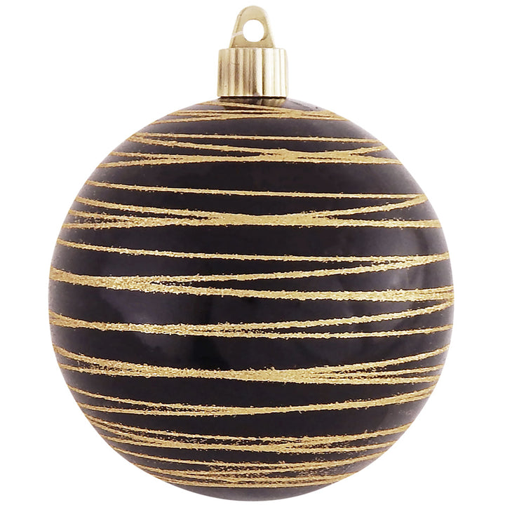 4" (100mm) Large Commercial Shatterproof Ball Ornament, Onyx, Case, 24 Pieces