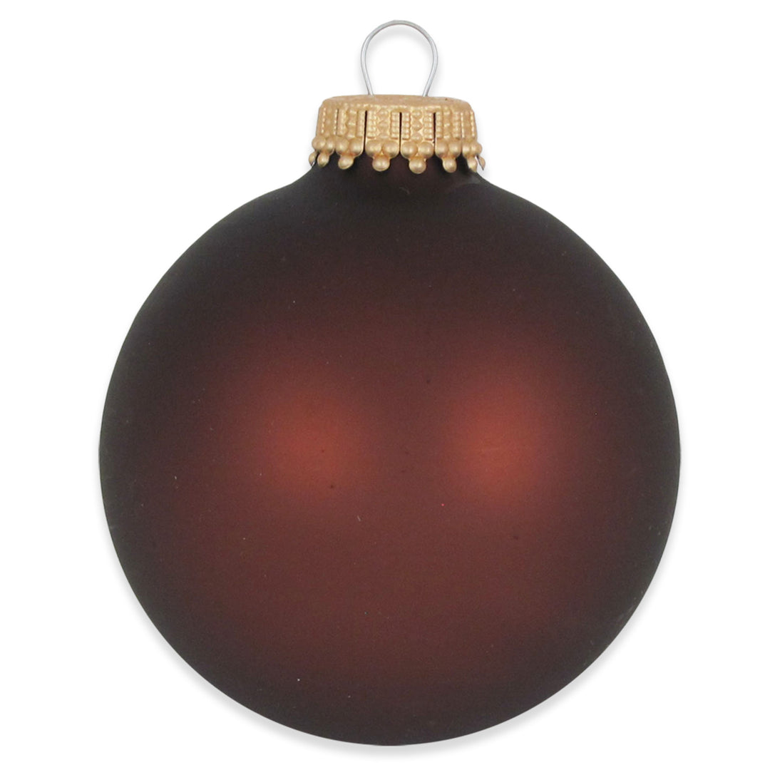 2 5/8" (67mm) Ball Ornaments, Gold Caps, Mustang Velvet, 8/Box, 12/Case, 96 Pieces