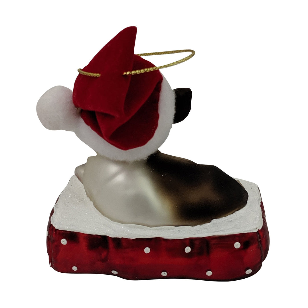 4" (100mm) Dog with Santa Hat and Teddy Bear Glass Figurine Ornaments, 1/Box, 6/Case, 6 Pieces