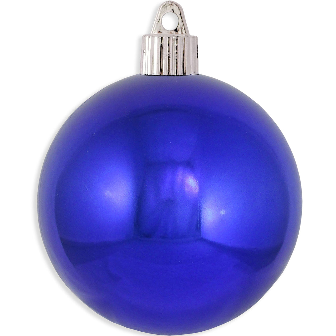 3 1/4" (80mm) Commercial Shatterproof Ball Ornament, Shiny Azure Blue, 8 Pieces per Bag. 10 Bags per Case, 80 Pieces per case.