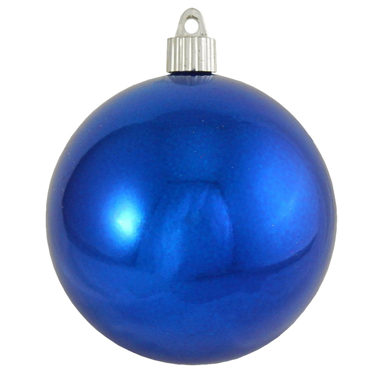 4" (100mm) Commercial Shatterproof Ball Ornament, Shiny Azure Blue, 4 per Bag, 12 Bags per Case, 48 Pieces