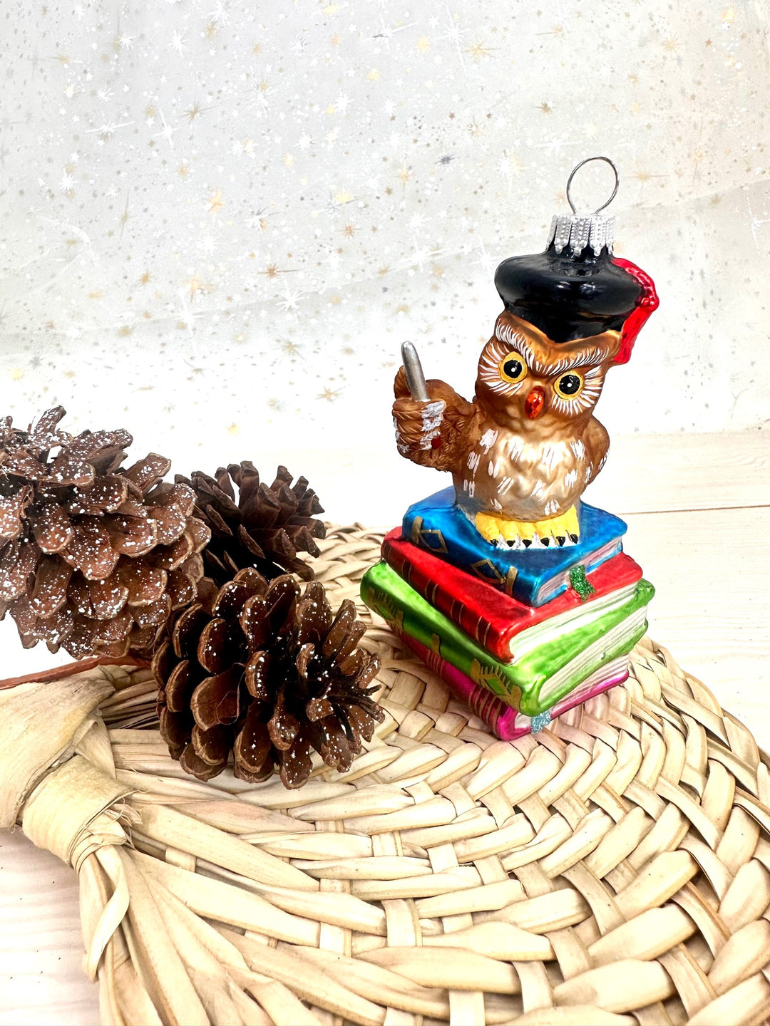 4" (100mm) Owl Teacher Figurine Ornaments, 1/Box, 6/Case, 6 Pieces