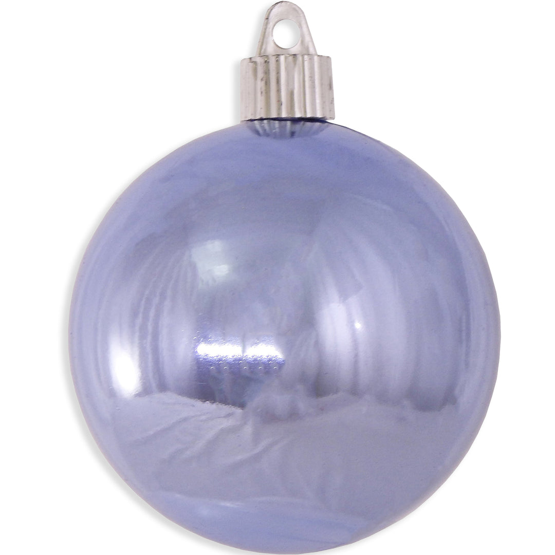 3 1/4" (80mm) Commercial Shatterproof Ball Ornament, Shiny Polar Blue, 8 Pieces per Bag. 10 Bags per Case, 80 Pieces per case.