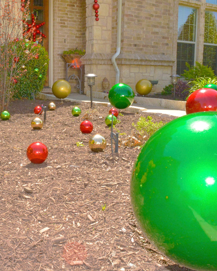 11.5" Giant Commercial Shatterproof Ball Garland, Gold/Green/Red, Case, 1 Piece