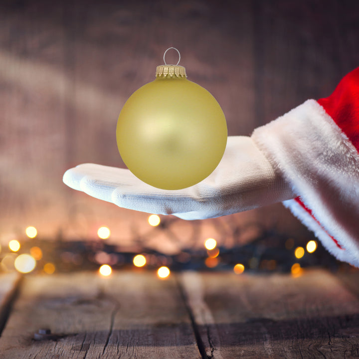 3 1/4" (80mm) Glass Ball Ornament, Gold Velvet, 4/Box, 12/Case, 48 Pieces