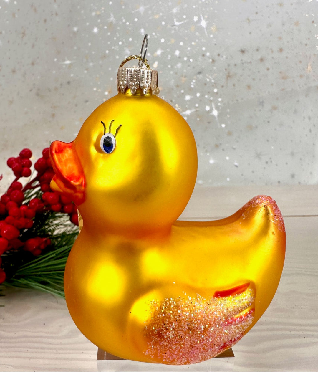 3 3/4" (95mm) Rubber Ducky Figurine Ornaments, 1/Box, 6/Case, 6 Pieces