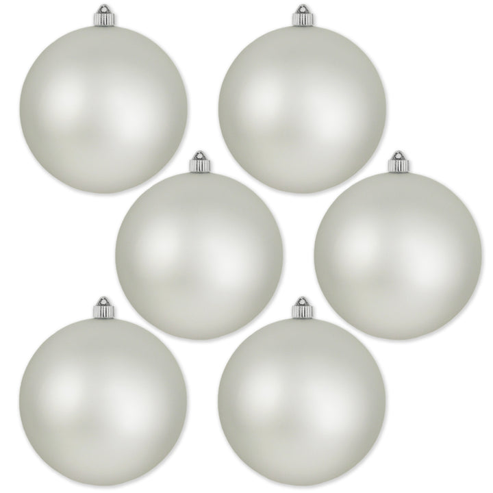 8" (200mm) Giant Commercial Shatterproof Ball Ornament, Dove Gray, Case, 6 Pieces