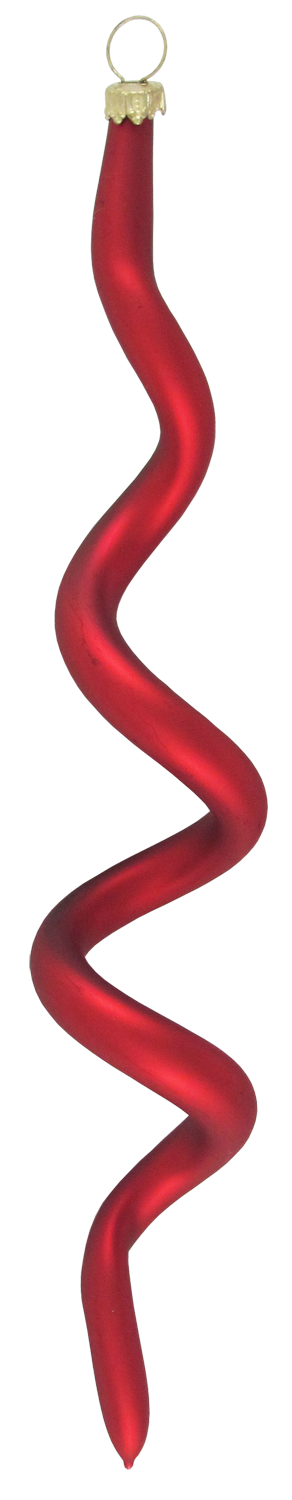7 1/2" (191mm) Boxed Glass Corkscrew Ornaments, Christmas Red, 4/Box, 12/Case, 48 Pieces