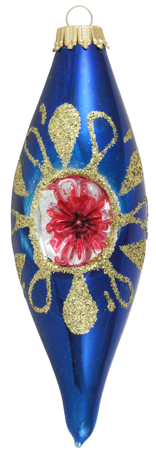 Assorted Sizes Glass Finials, Red/Gold Multi, 12/Box, 4/Case, 48 Pieces