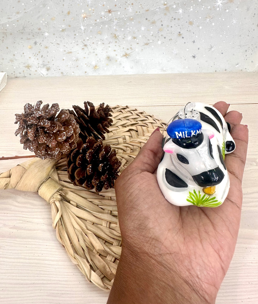 4" (100mm) Milk Cow Figurine Ornaments, 1/Box, 6/Case, 24 Pieces