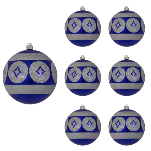 8" (200mm) Giant Commercial Shatterproof Ball Ornament, Azure Blue, Case, 6 Pieces