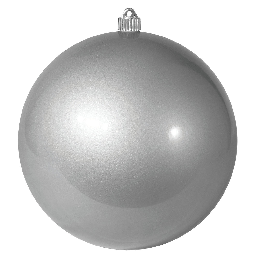 8" (200mm) Giant Commercial Shatterproof Ball Ornament, Candy Silver, Case, 6 Pieces