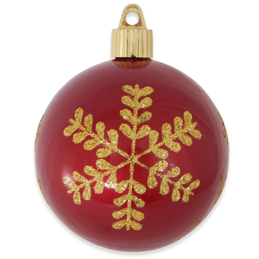 3 1/4" (80mm) Commercial Shatterproof Ball Ornament, Candy Red, Case, 36 Pieces