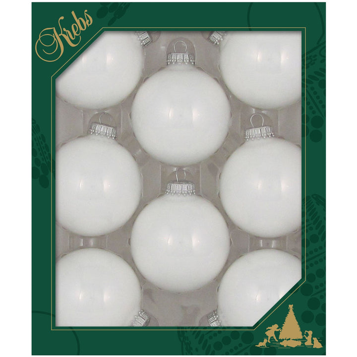 2 5/8" (67mm) Glass Ball Ornaments, Silver/Blue/White - Assortment Displayer, 8/Box, 12/Case, 96 Pieces