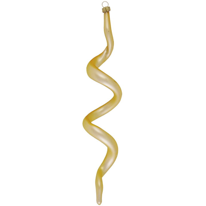 7 1/2" (191mm) Boxed Glass Corkscrew Ornaments, Aztec Gold/Gold, 4/Box, 12/Case, 48 Pieces