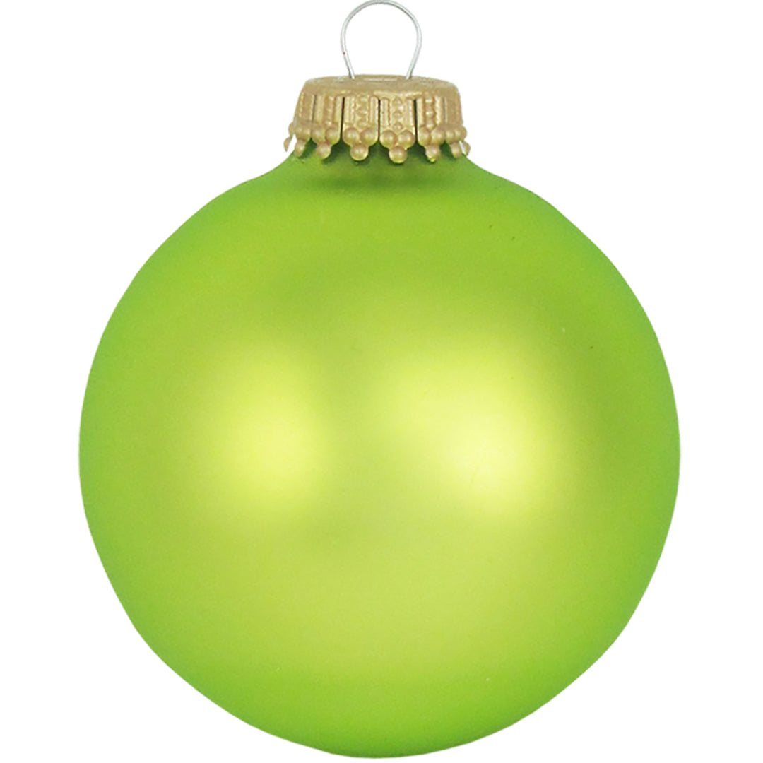 2 5/8" (67mm) Ball Ornaments, Parrot Green Velvet, 8/Box, 12/Case, 96 Pieces