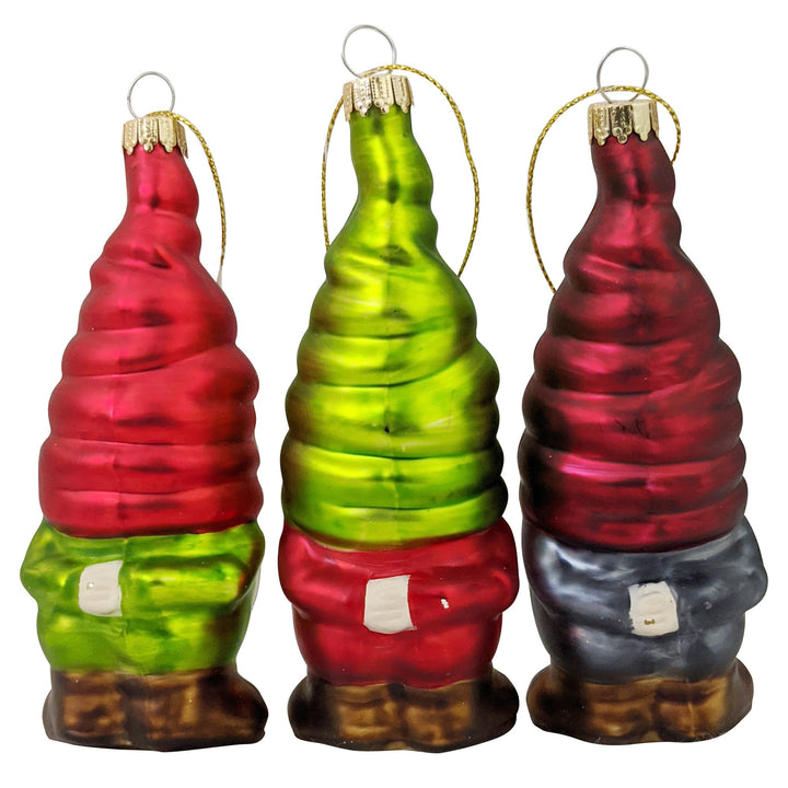 4 3/4" (120mm) Gnomes Glass Figurine Ornament Assortment, 1/Box, 6/Case, 6 Pieces