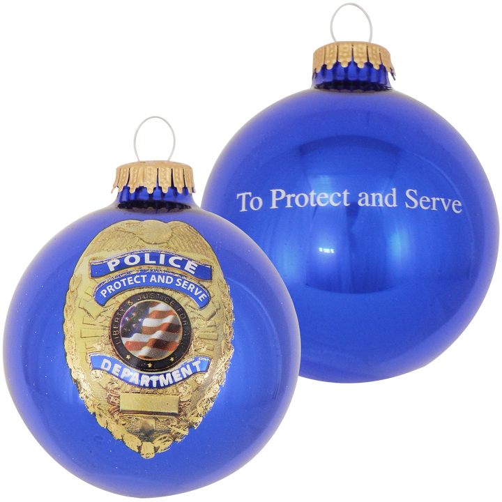 3 1/4" (80mm) Ball Ornaments, First Responder Logos, Multi, 1/Box, 12/Case, 12 Pieces