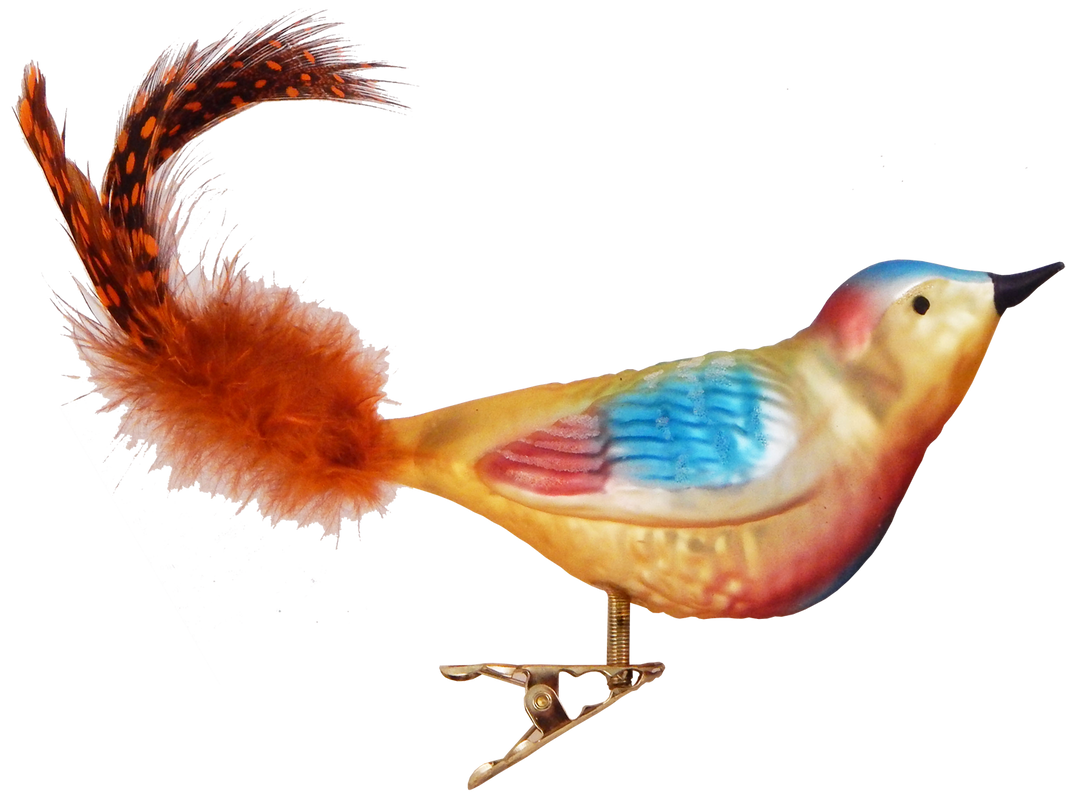 6 1/2" (165mm) Colorful Clip-On Bird Figurine Ornaments, 3/Box, 12/Case, 36 Pieces