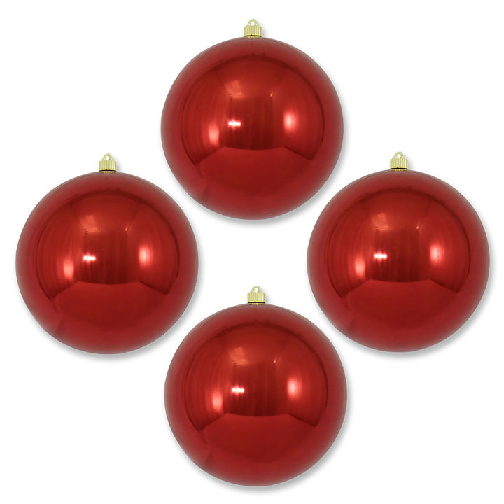 10" (250mm) Giant Commercial Shatterproof Ball Ornament, Sonic Red, Case, 4 Pieces