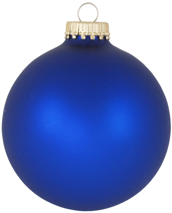 3 1/4" (80mm) Glass Ball Ornament, Royal, 4/Box, 12/Case, 48 Pieces