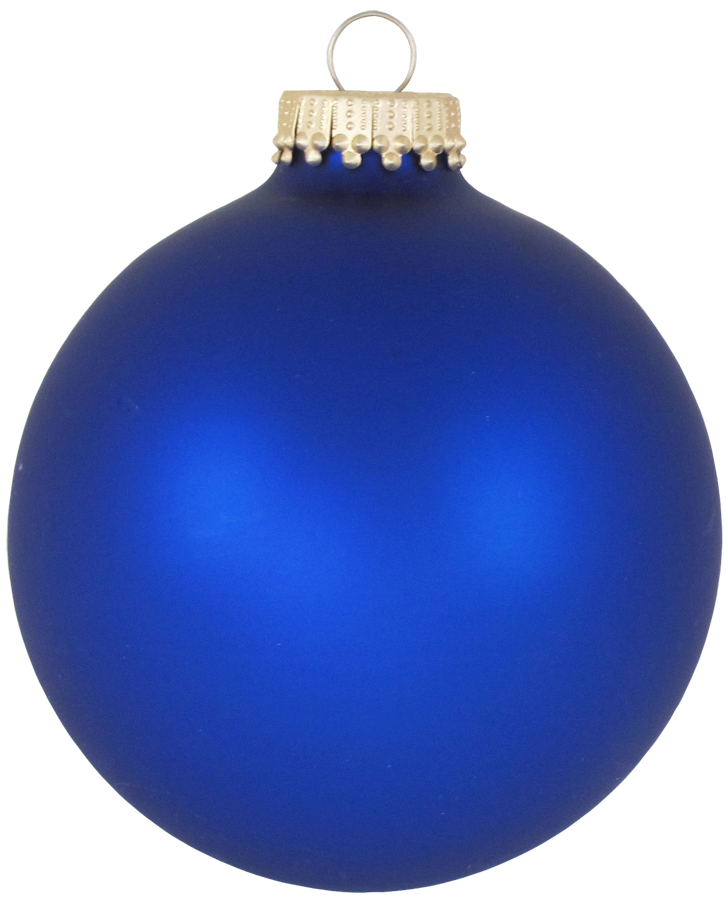 3 1/4" (80mm) Glass Ball Ornament, Royal, 4/Box, 12/Case, 48 Pieces