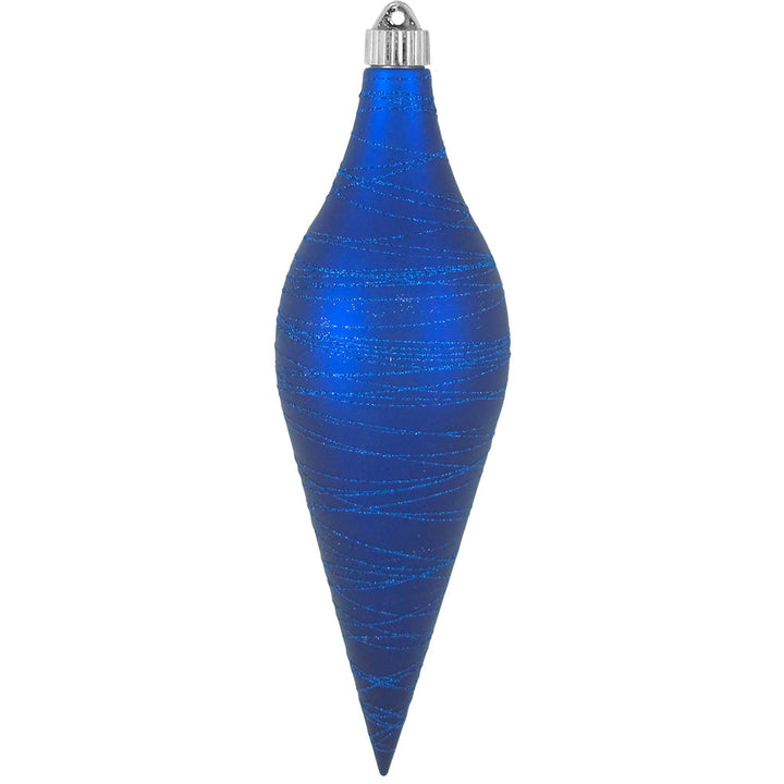 12 2/3" (320mm) Large Commercial Shatterproof Drop Ornaments, Regal Blue, Case, 12 Pieces
