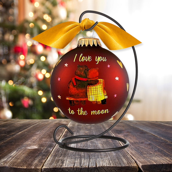 3 1/4" (80mm) Personalizable Hugs Specialty Gift Ornaments, I Love you to the Moon and Back, Mustang Velvet, 1/Box, 12/Case, 12 Pieces