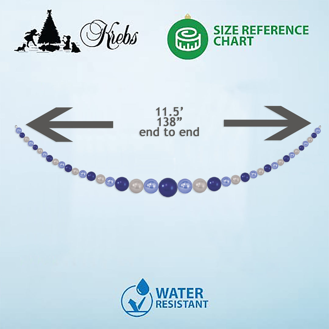 11.5' Giant Commercial Shatterproof Ball Garland, Vivacious Purple / Gilded Gold / Blarney, Case, 1 Piece