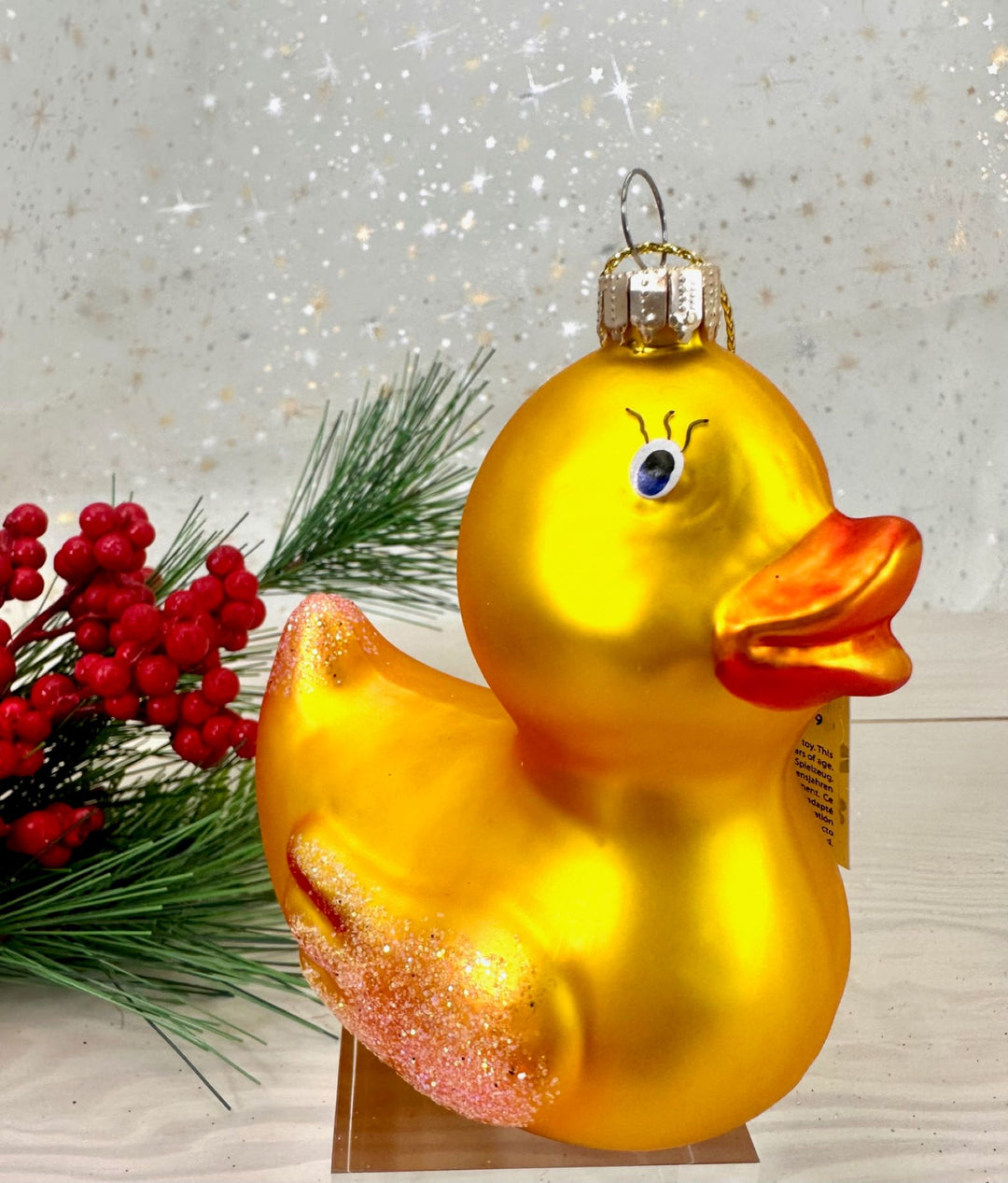 3 3/4" (95mm) Rubber Ducky Figurine Ornaments, 1/Box, 6/Case, 6 Pieces