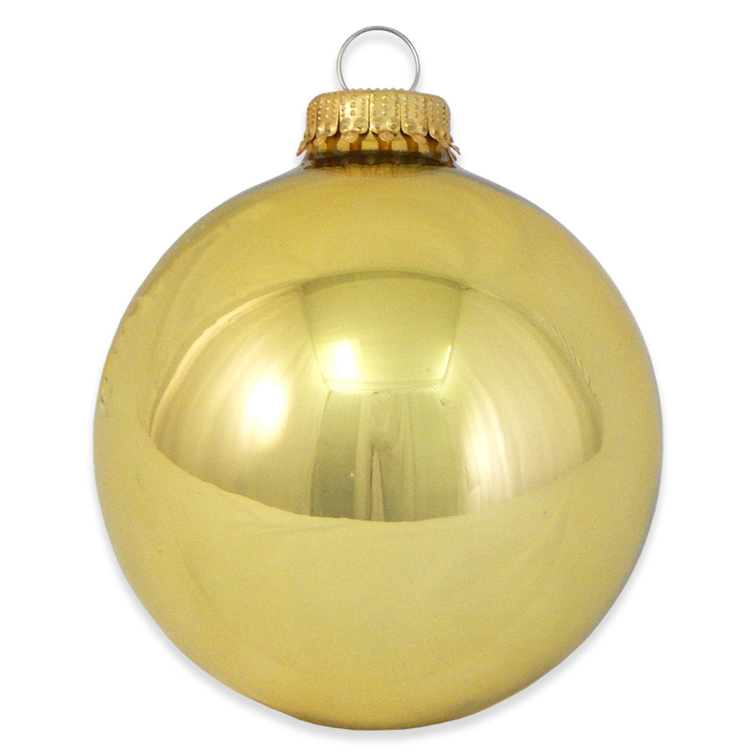3 1/4" (80mm) Glass Ball Ornament, Aztec Gold, 4/Box, 12/Case, 48 Pieces