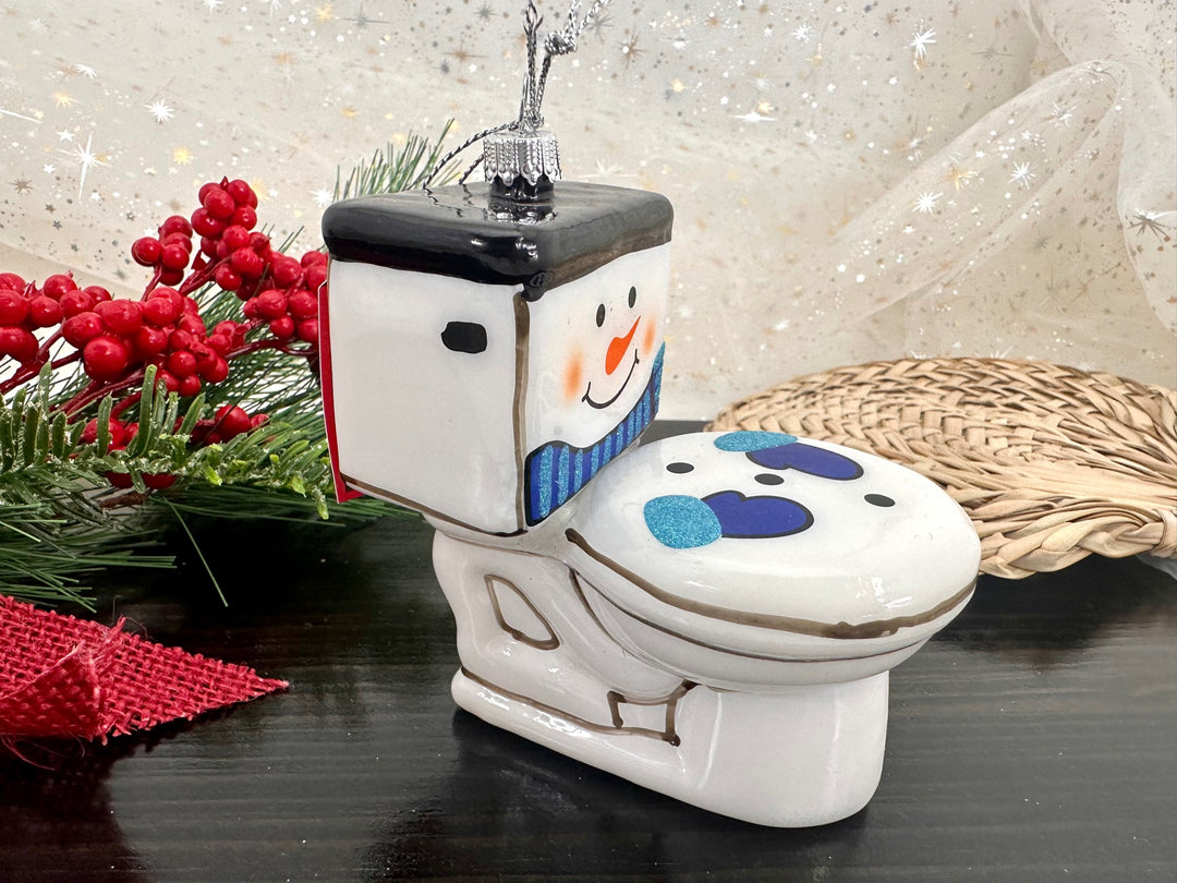 4" (100mm) Frosty the Toilet Figurine Ornaments, 1/Box, 6/Case, 6 Pieces