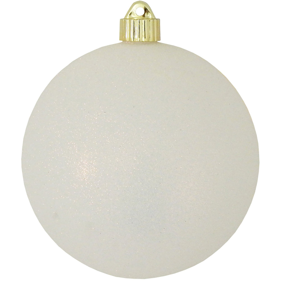 6" (150mm) Commercial Shatterproof Ball Ornament, Snowball White Glitter, 2 per Bag, 6 Bags per Case, 12 Pieces
