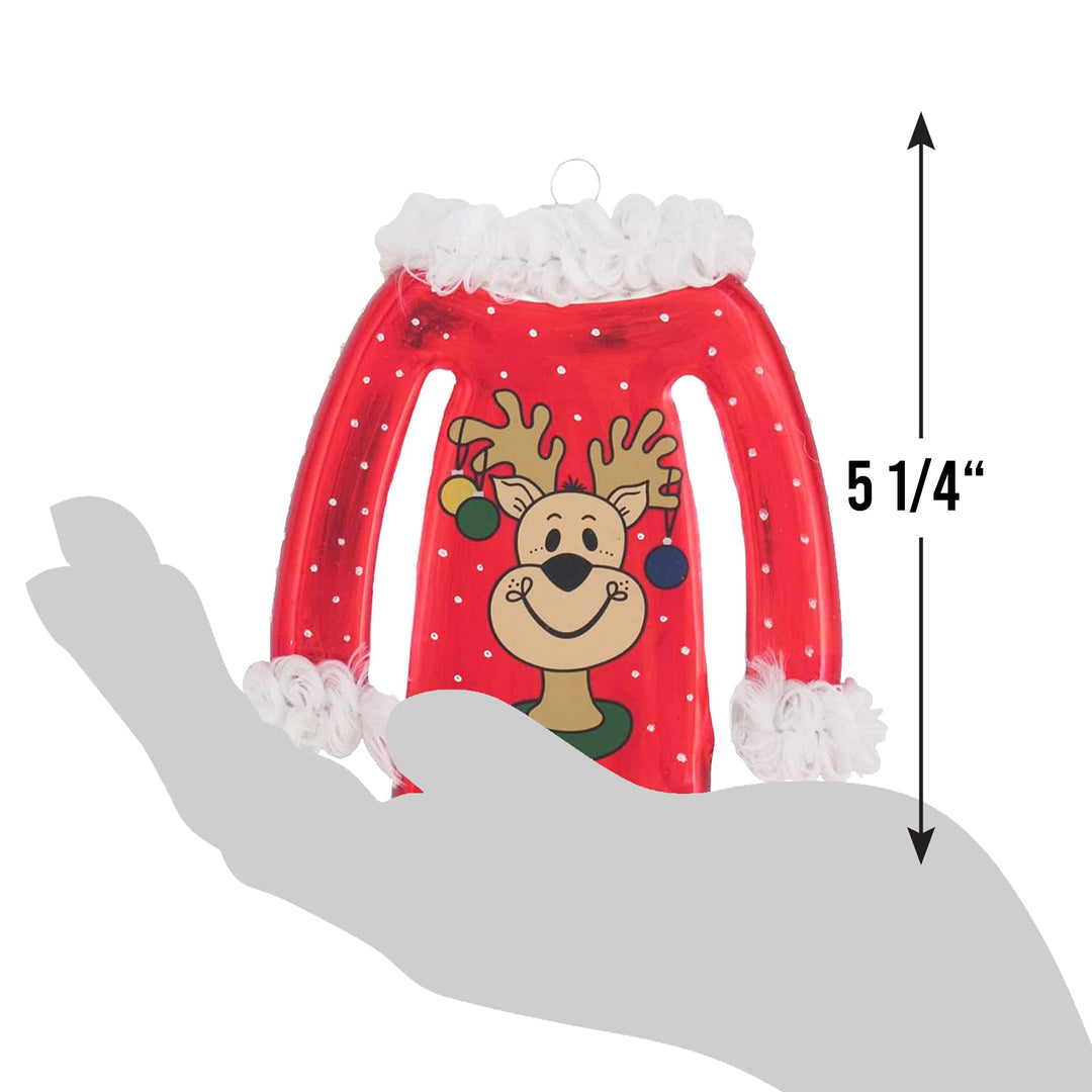 5 1/4" (133mm) Ugly Sweater Figurine Ornaments, 1/Box, 6/Case, 6 Pieces