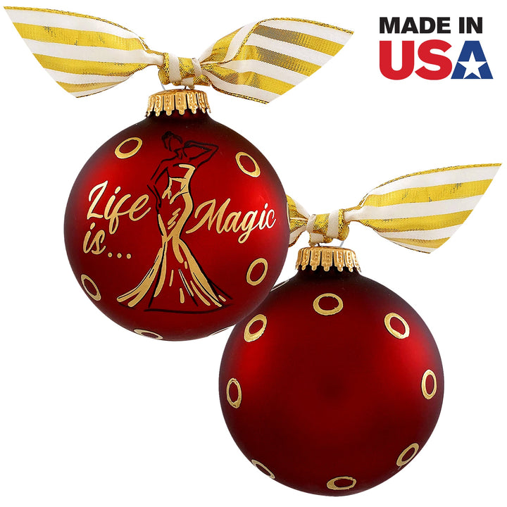 3 1/4" (80mm) Personalizable Hugs Specialty Gift Ornaments, Life is Magic Design, Silver Pearl, 1/Box, 12/Case, 12 Pieces