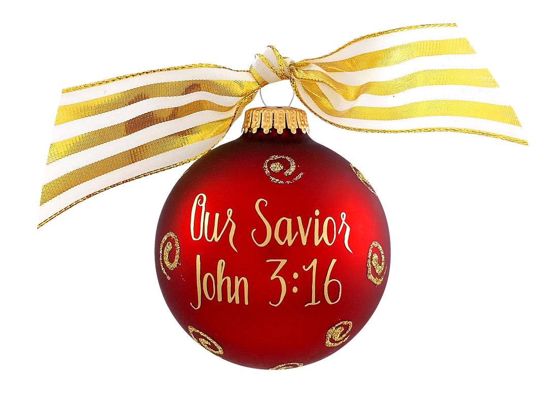 3 1/4" (80mm) Personalizable Hugs Specialty Gift Ornaments, Port Velvet Glass Ball with Bible Hero/ Jesus
