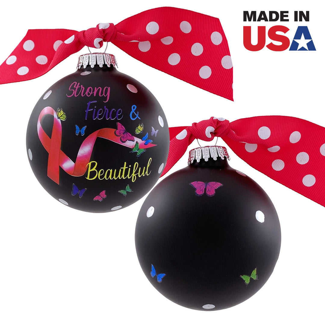 3 1/4" (80mm) Personalizable Hugs Specialty Gift Ornaments, Breast Cancer Awareness, Ebony Black. 1/Box, 12/Case, 12 Pieces