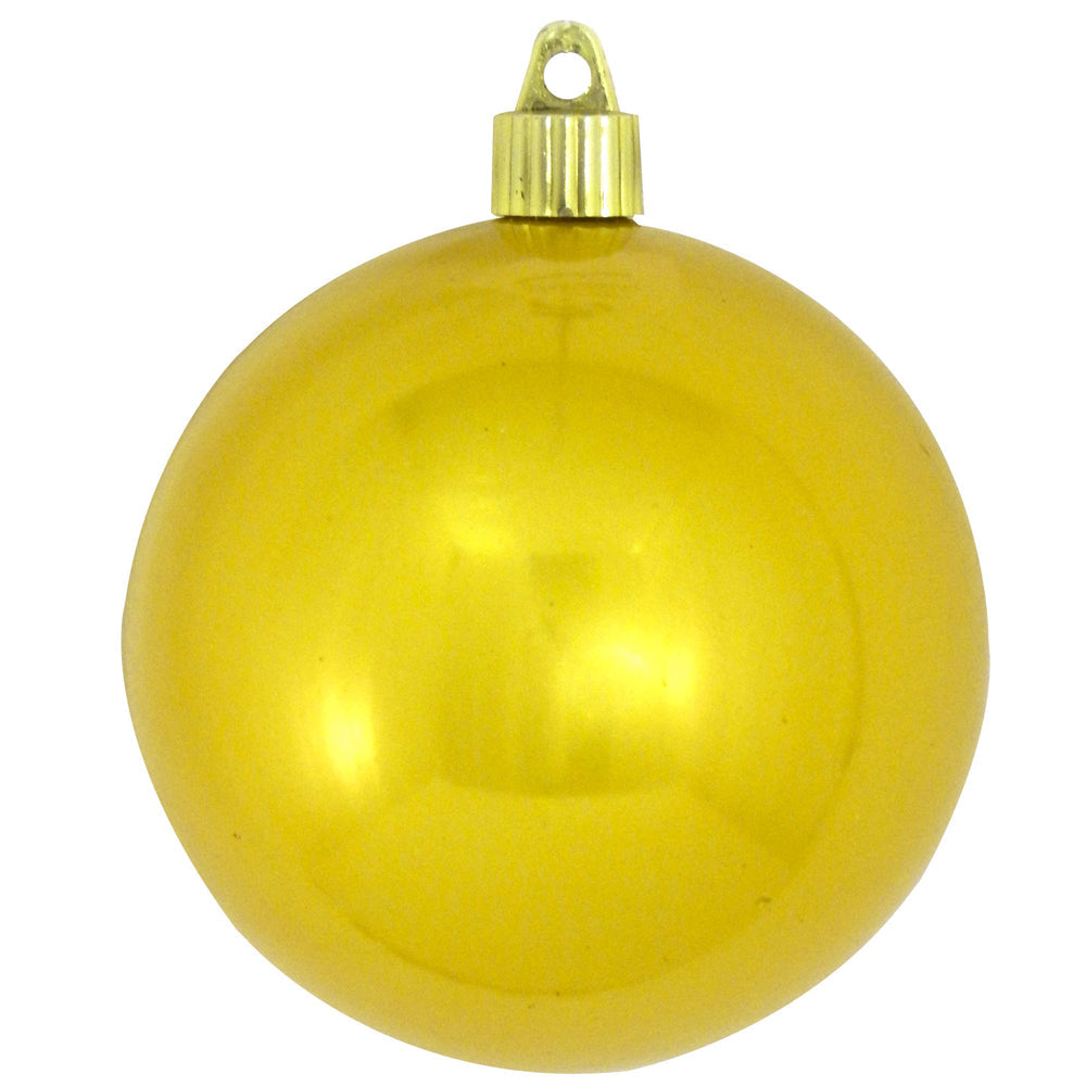 4" (100mm) Large Commercial Shatterproof Ball Ornament, Sunshine Yellow, Case, 48 Pieces