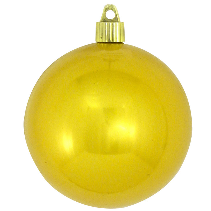4" (100mm) Large Commercial Shatterproof Ball Ornament, Sunshine Yellow, Case, 48 Pieces