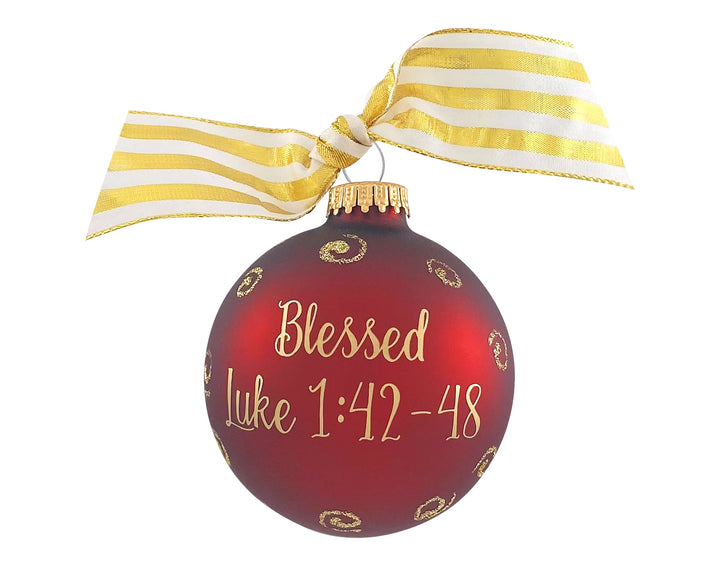 3 1/4" (80mm) Personalizable Hugs Specialty Gift Ornaments, Port Velvet Glass Ball with Bible Hero/ Mary