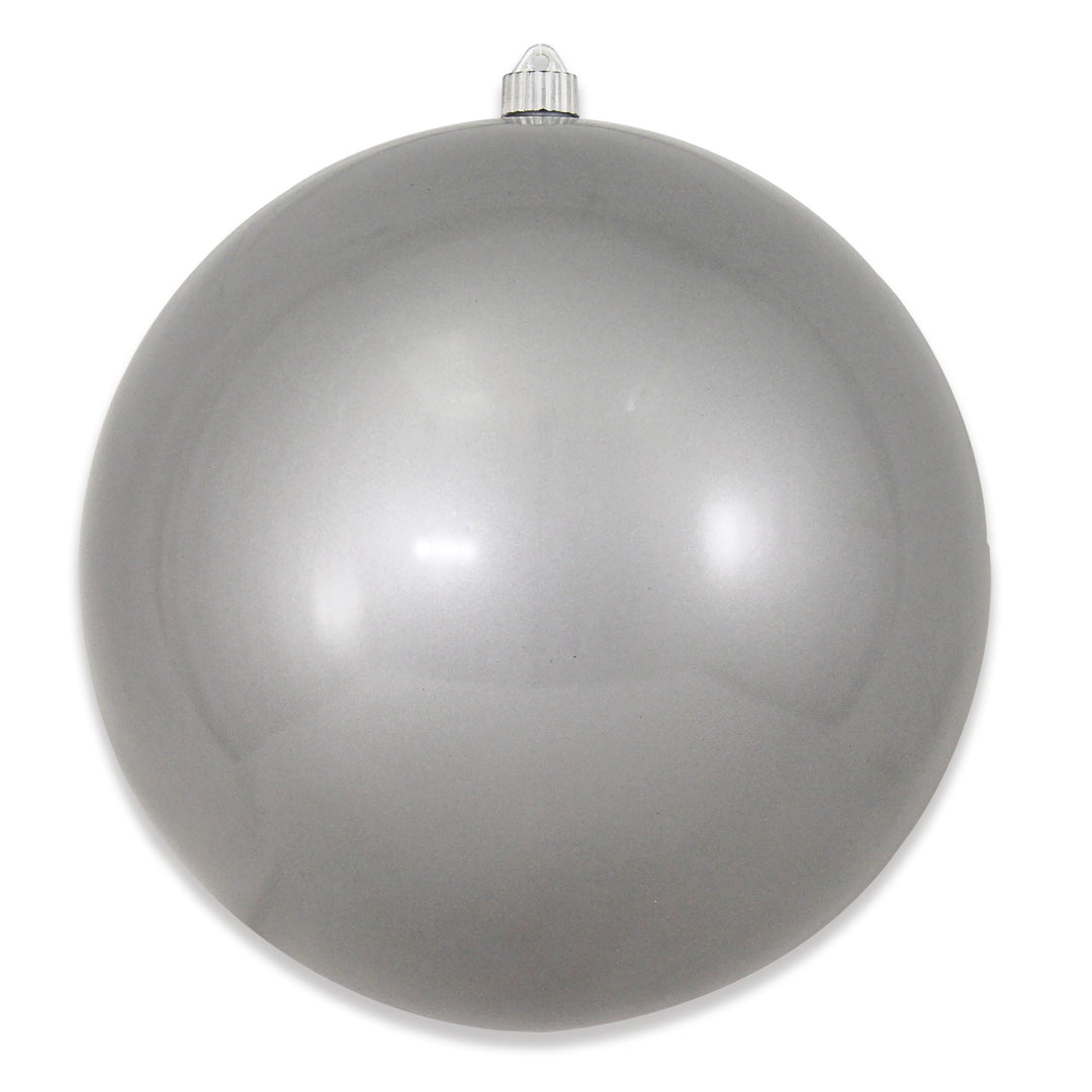 12" (300mm) Giant Commercial Shatterproof Ball Ornament, Candy Silver, Case, 2 Pieces