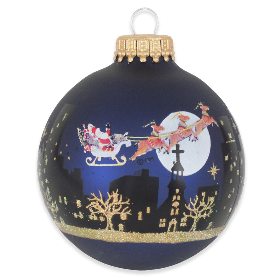 2 5/8" (67mm) Ball Ornaments Midnight Haze with Night Before Christmas, 4/Box, 12/Case, 48 Pieces