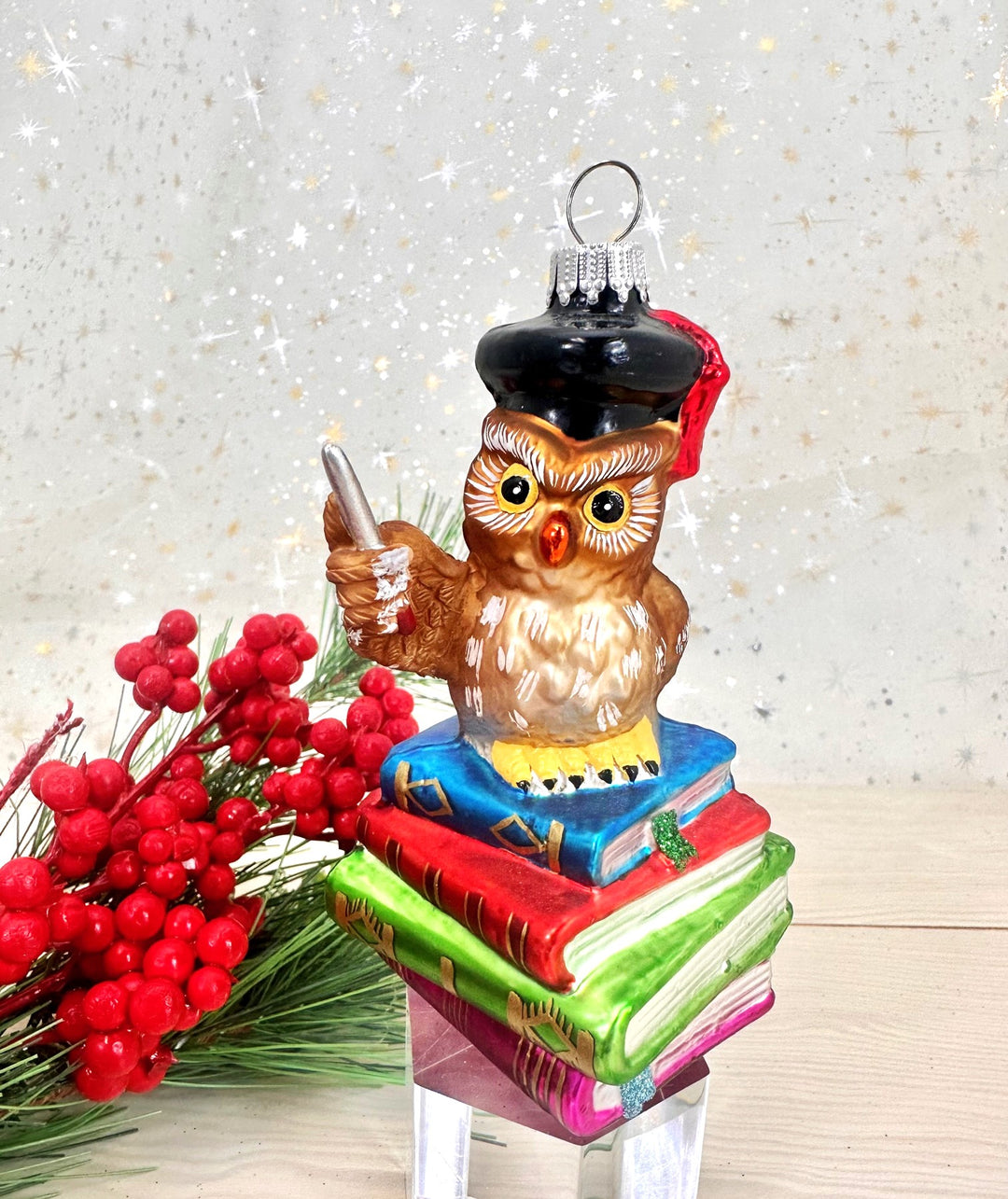 4" (100mm) Owl Teacher Figurine Ornaments, 1/Box, 6/Case, 6 Pieces