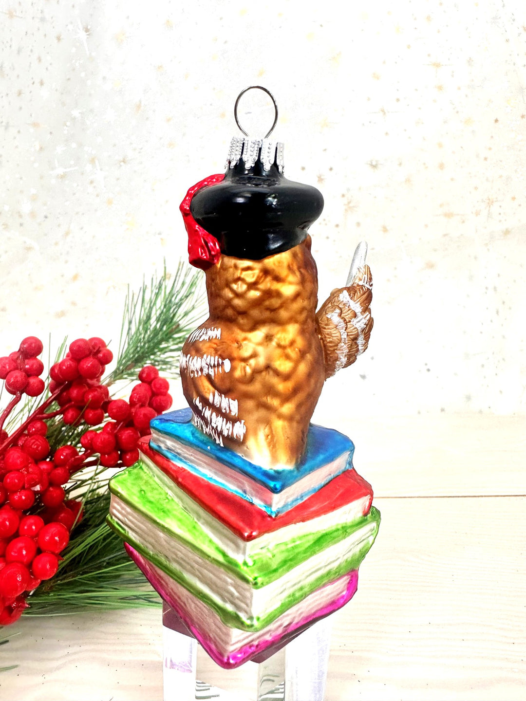 4" (100mm) Owl Teacher Figurine Ornaments, 1/Box, 6/Case, 6 Pieces
