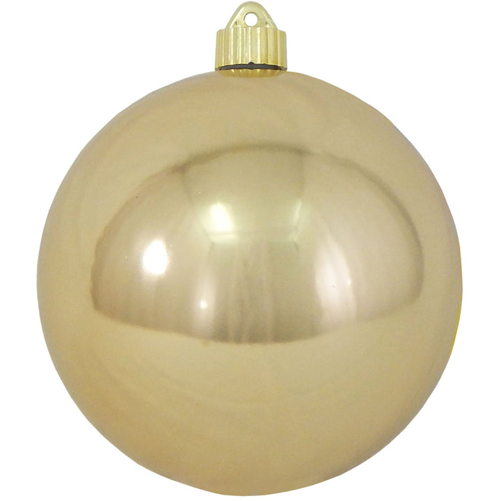 6" (150mm) Commercial Shatterproof Ball Ornament, Shiny Gilded Gold, 2 per Bag, 6 Bags per Case, 12 Pieces