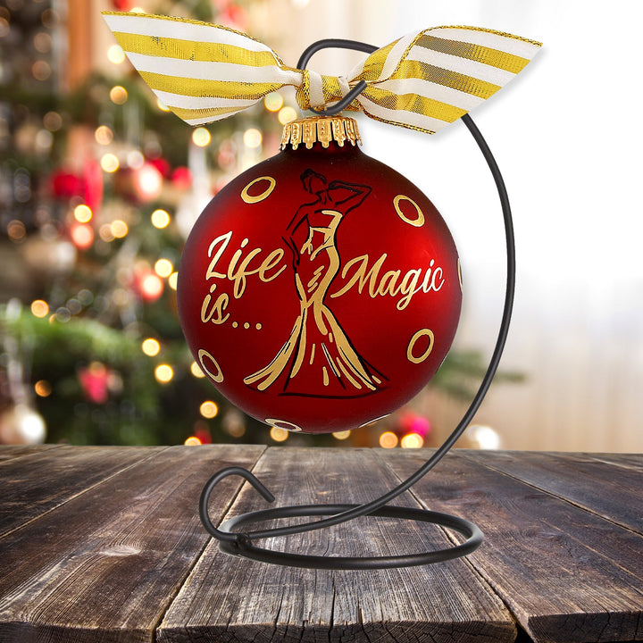 3 1/4" (80mm) Personalizable Hugs Specialty Gift Ornaments, Life is Magic Design, Silver Pearl, 1/Box, 12/Case, 12 Pieces