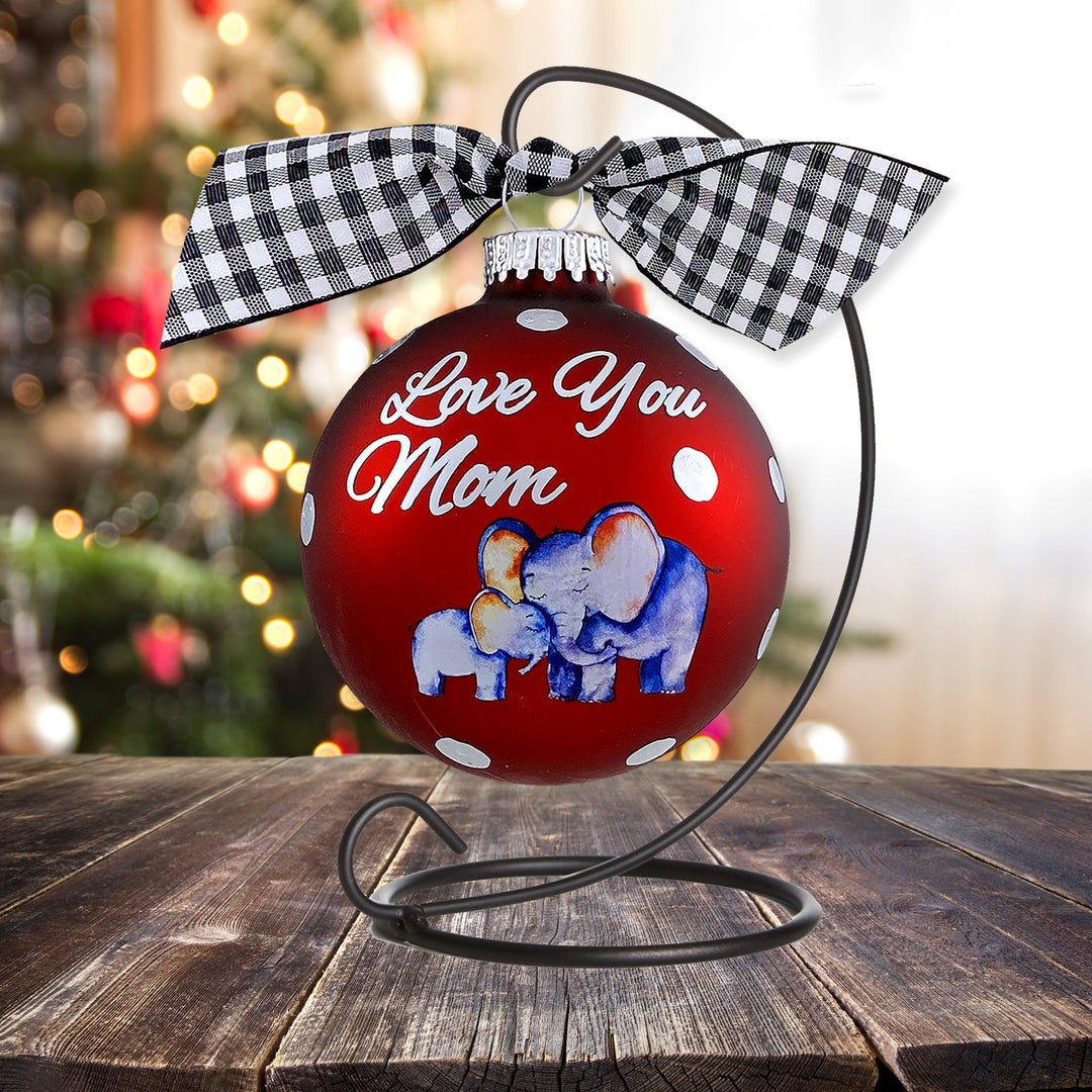 3 1/4" (80mm) Personalizable Hugs Specialty Gift Ornaments, Love you Mom, Port Velvet, 1/Box, 12/Case, 12 Pieces