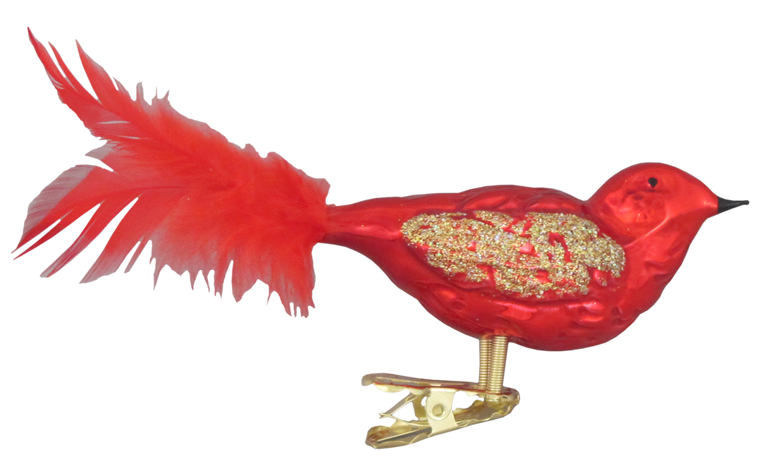 3 1/2" (146mm) Christmas Clip-On Birds Figurine Ornaments, 3/Box, 12/Case, 36 Pieces