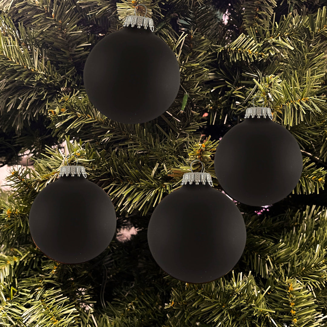 3 1/4" (80mm) Glass Ball Ornament, Ebony Velvet, 4/Box, 12/Case, 48 Pieces